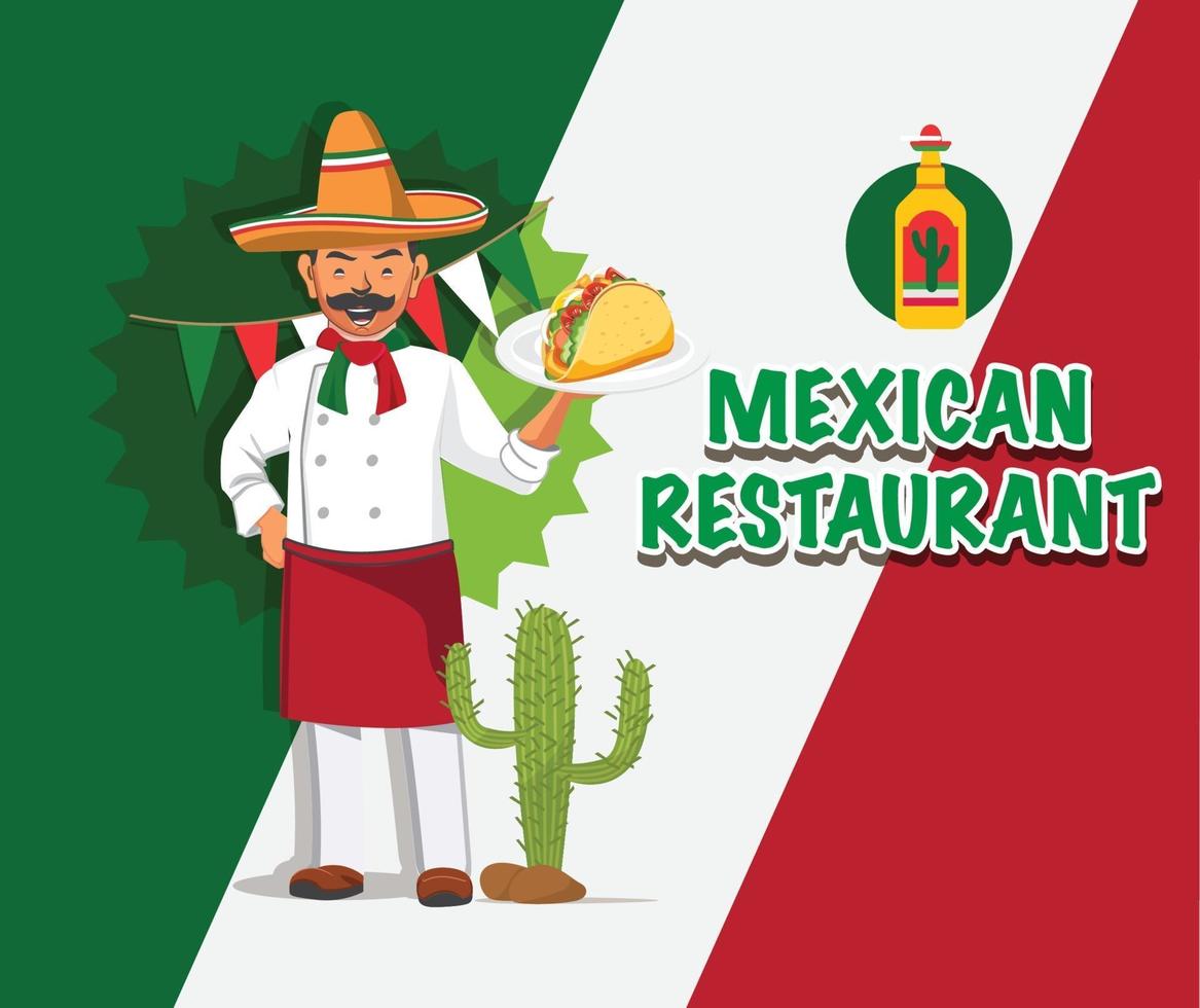 conception de restaurant mexicain vecteur