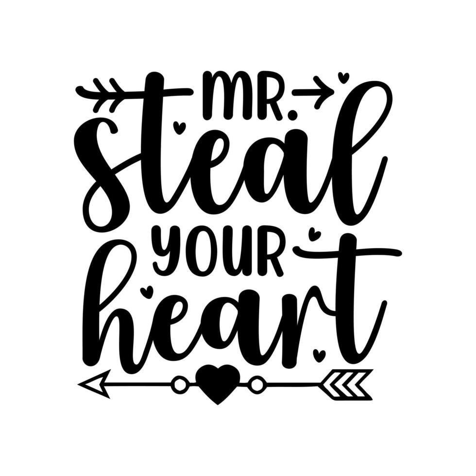 lettrage à la main saint valentin amour coeur typographie citations calligraphie saint valentin carte de voeux fond vecteur