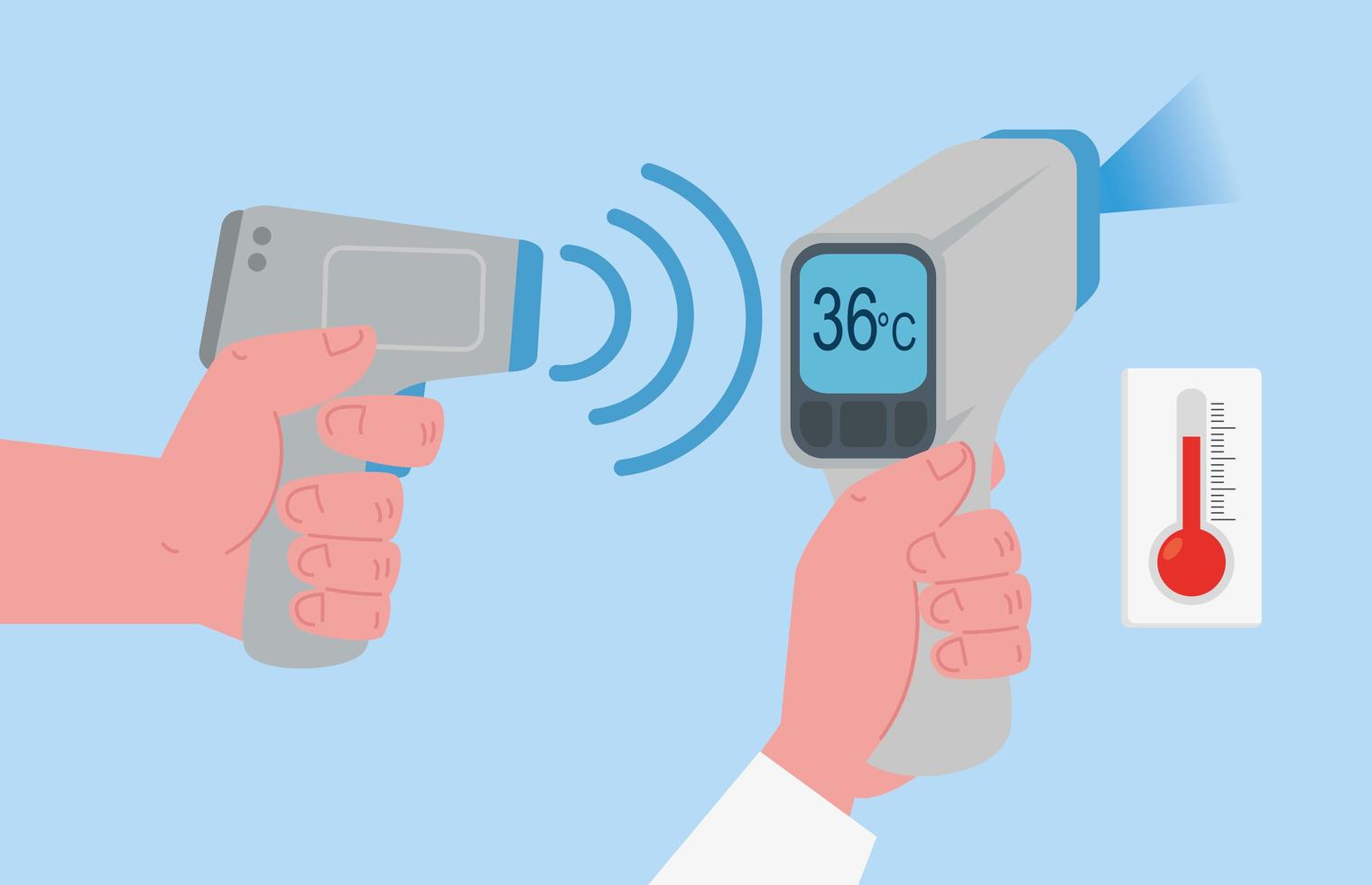 thermomètre infrarouge numérique pour la pandémie de coronavirus vecteur