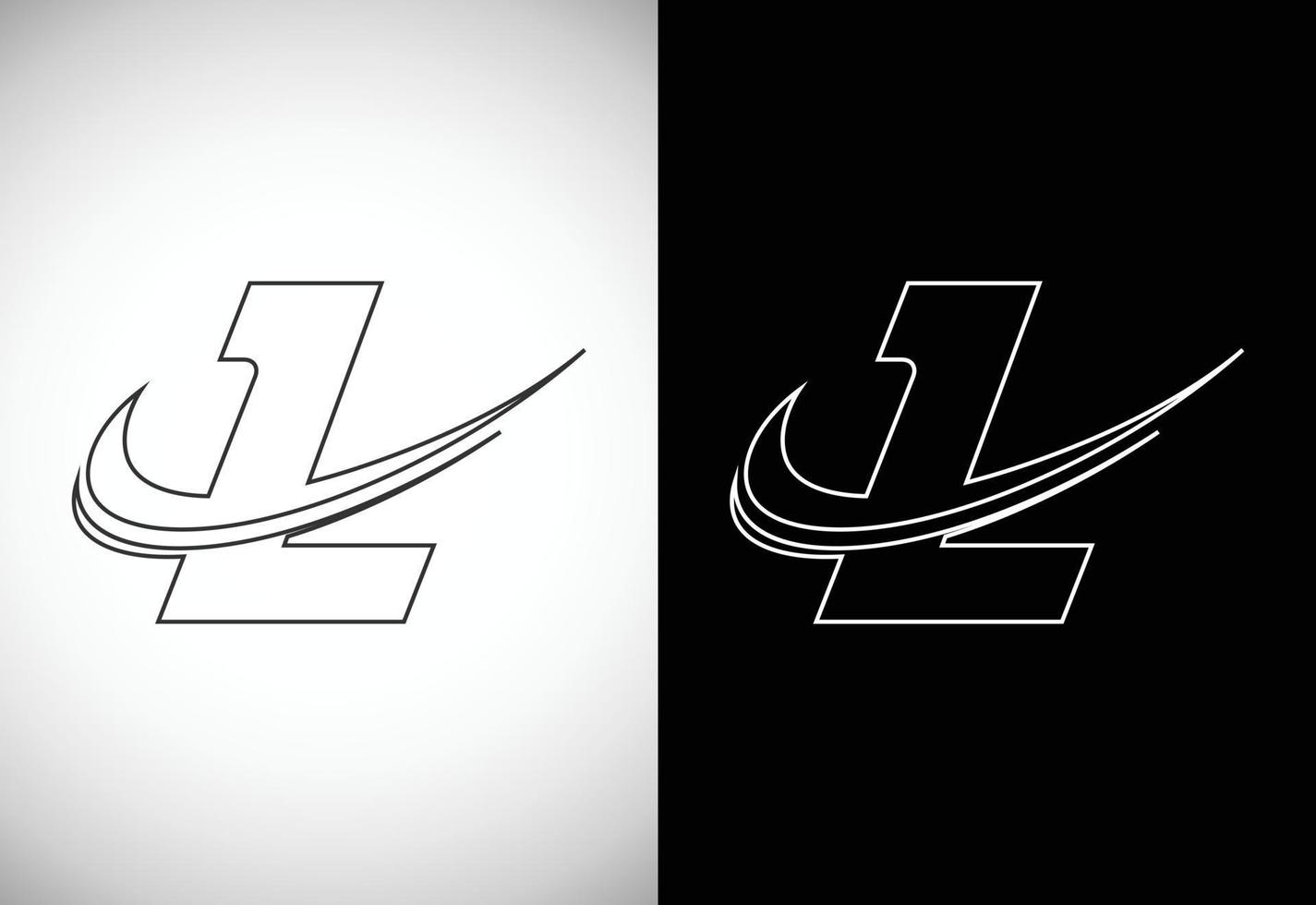 initiale lettre l avec une swoosh ligne style artistique logo. moderne vecteur logotype pour affaires et entreprise identité.