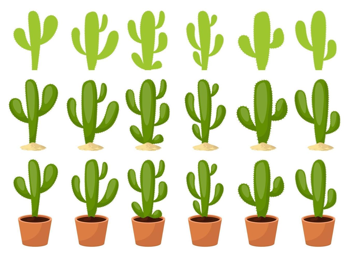 cactus set vector design illustration set isolé sur fond blanc