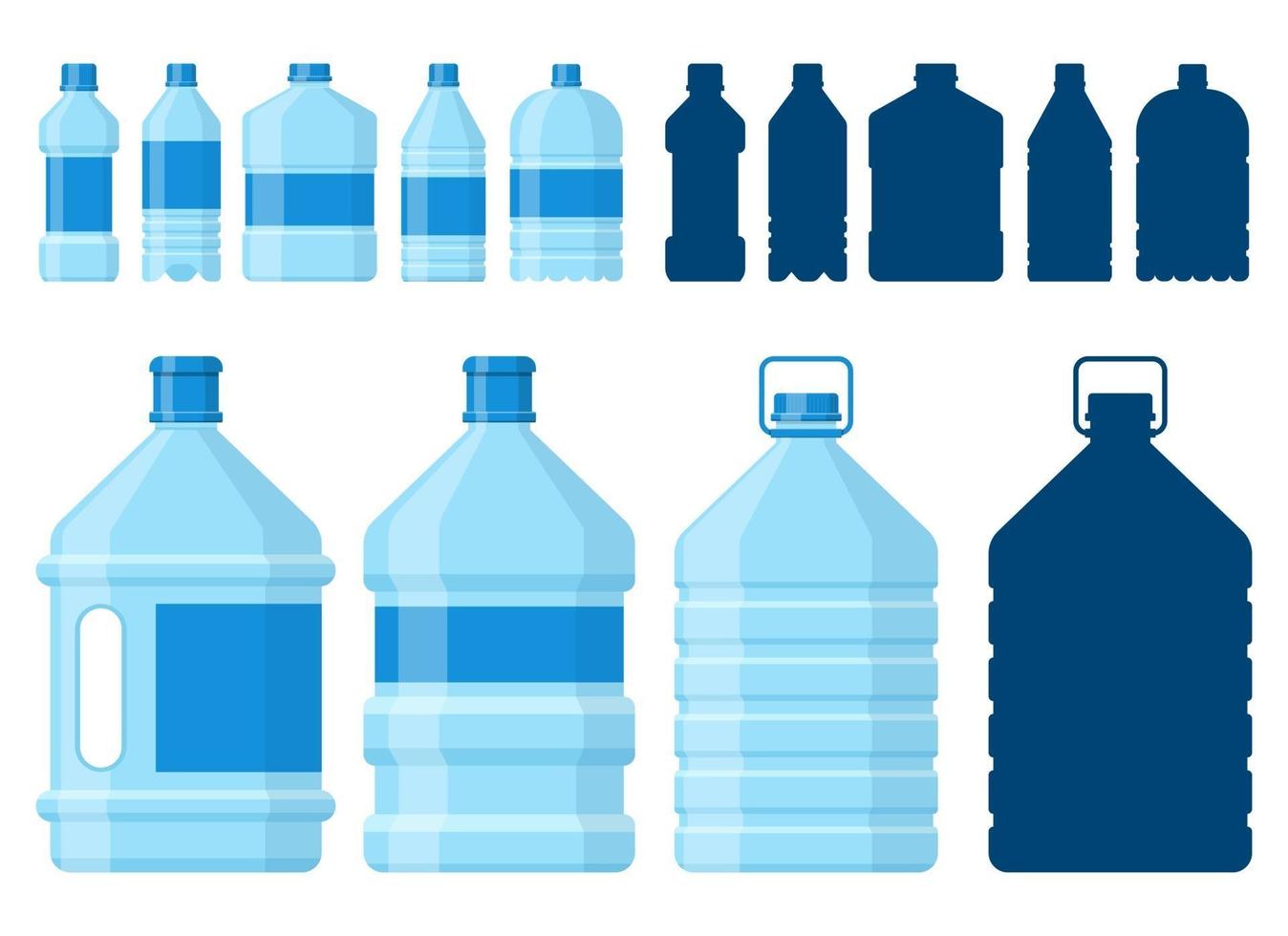 ensemble d'illustration de conception de vecteur de bouteille d'eau isolé sur fond blanc