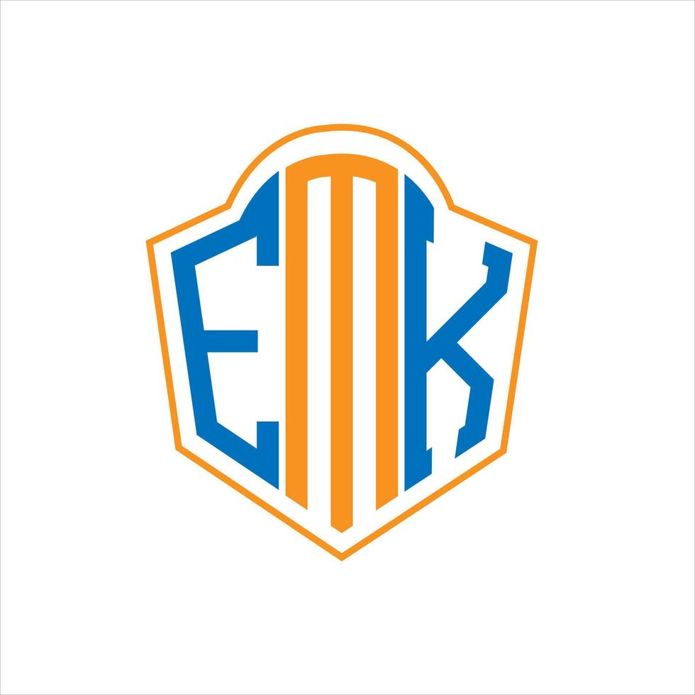 emk abstrait monogramme bouclier logo conception sur blanc Contexte. emk Créatif initiales lettre logo. vecteur