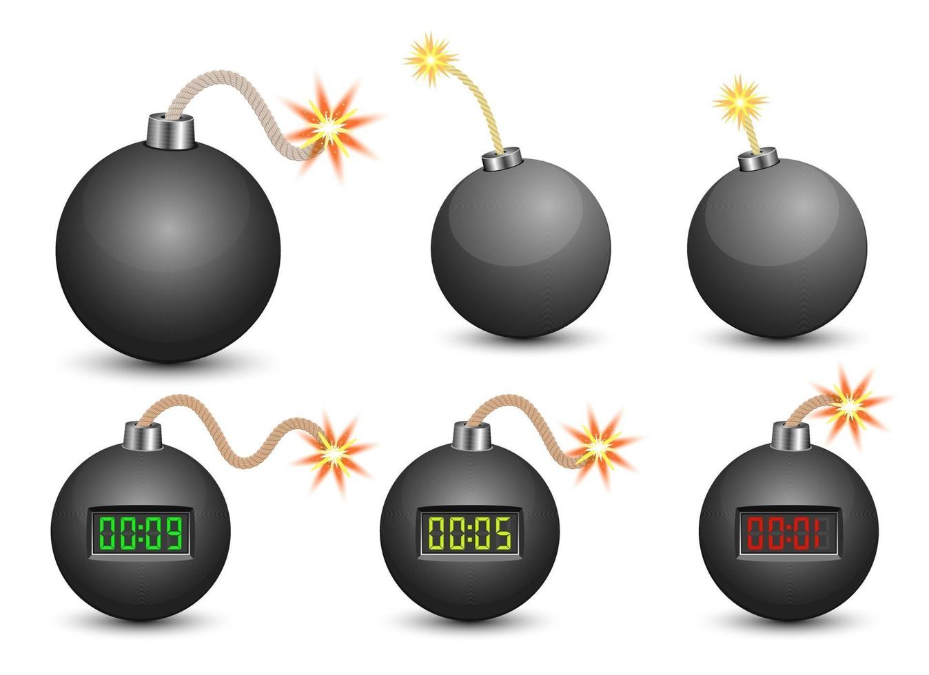 illustration de conception de vecteur de bombe isolé sur fond blanc