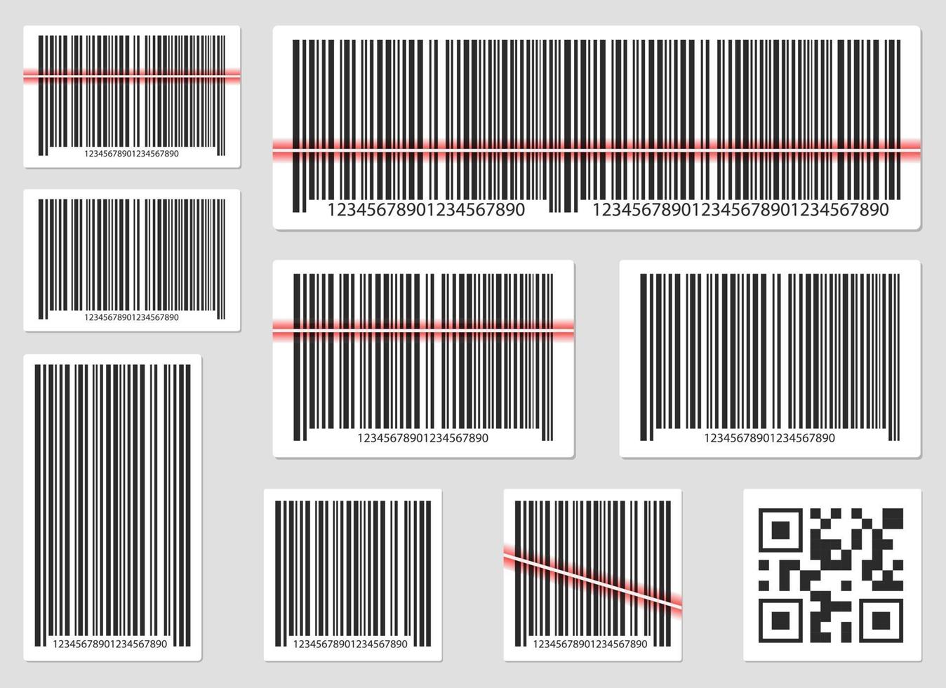 illustration de conception de vecteur de code à barres isolé sur fond gris