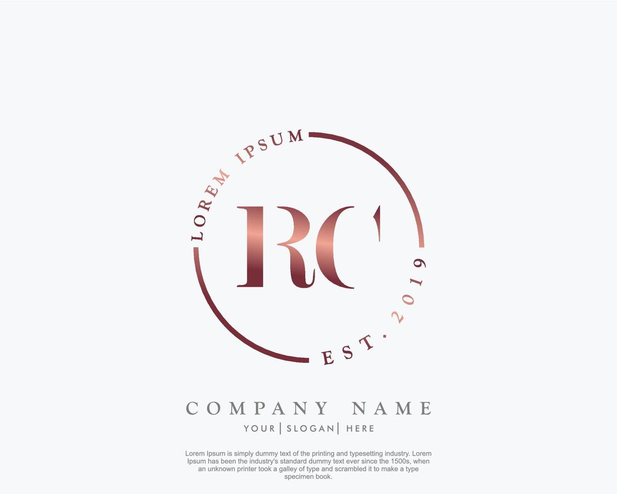 initiale rc féminin logo beauté monogramme et élégant logo conception, écriture logo de initiale signature, mariage, mode, floral et botanique avec Créatif modèle vecteur