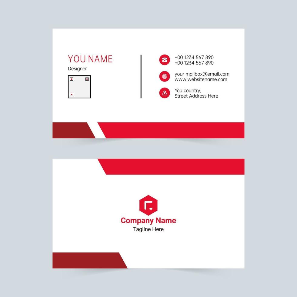 carte de visite entreprise minimaliste rouge vecteur