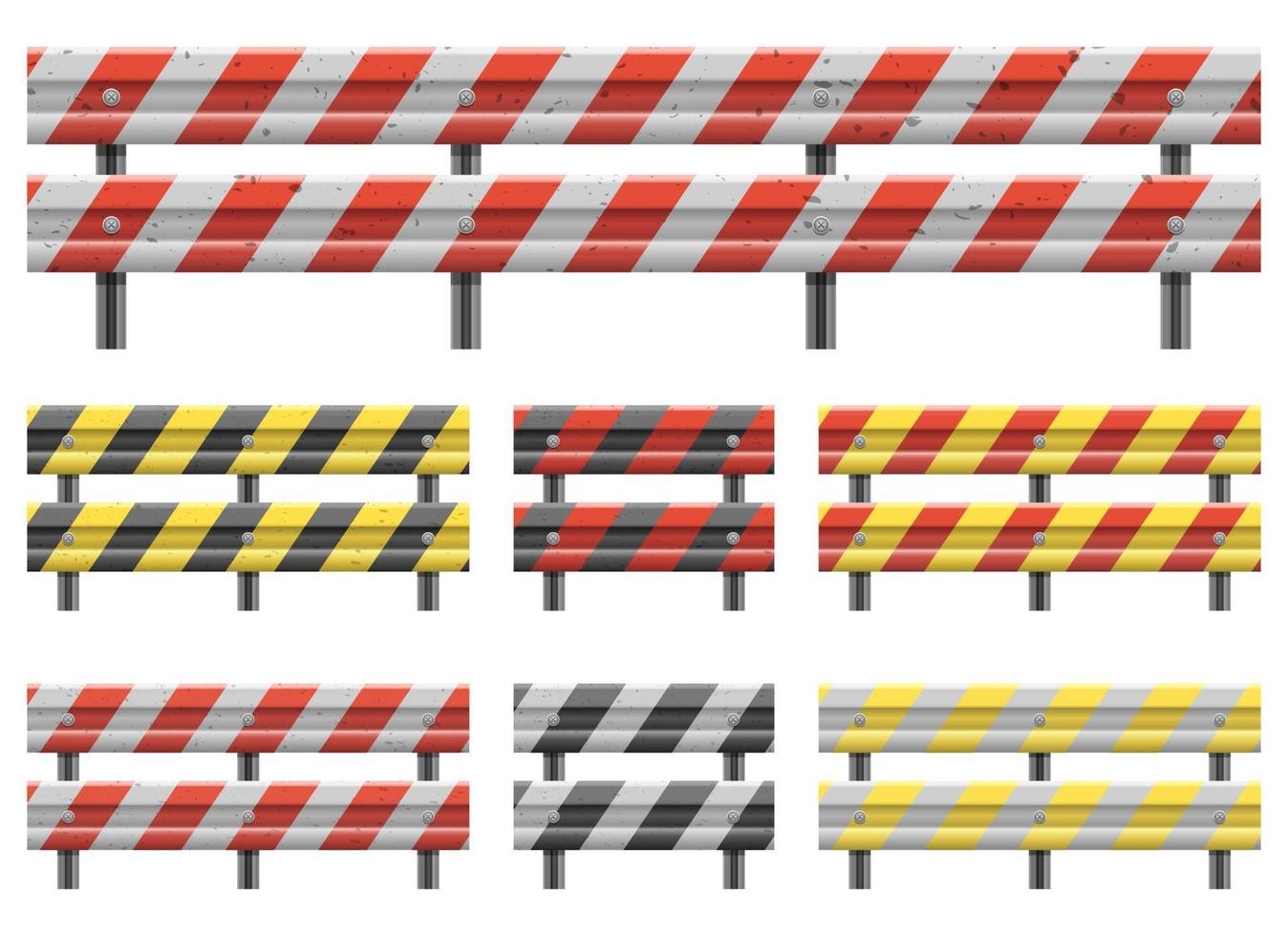 Illustration de conception de vecteur de clôture de barrière de route métallique isolé sur fond blanc