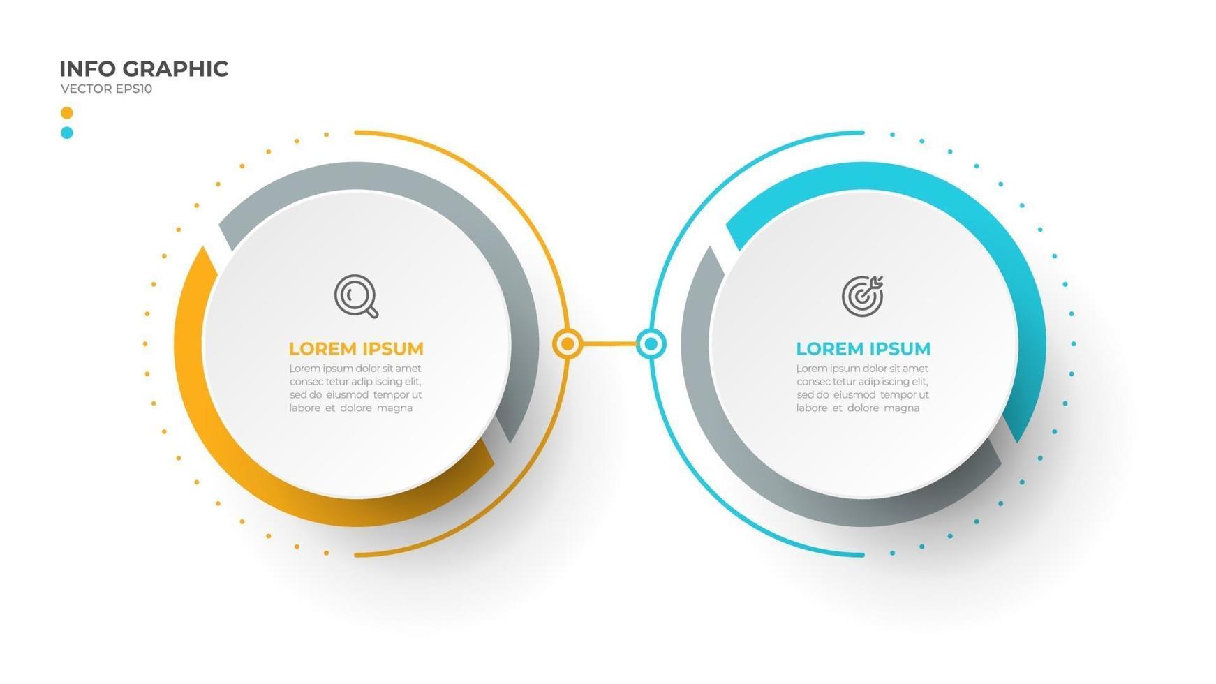 modèle de conception graphique d'informations vectorielles avec 2 options ou étapes. vecteur