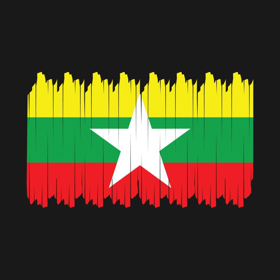 vecteur de brosse drapeau myanmar