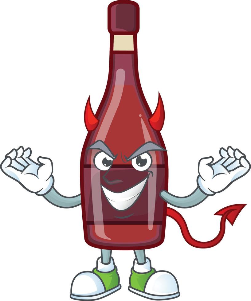 rouge bouteille du vin dessin animé personnage style vecteur