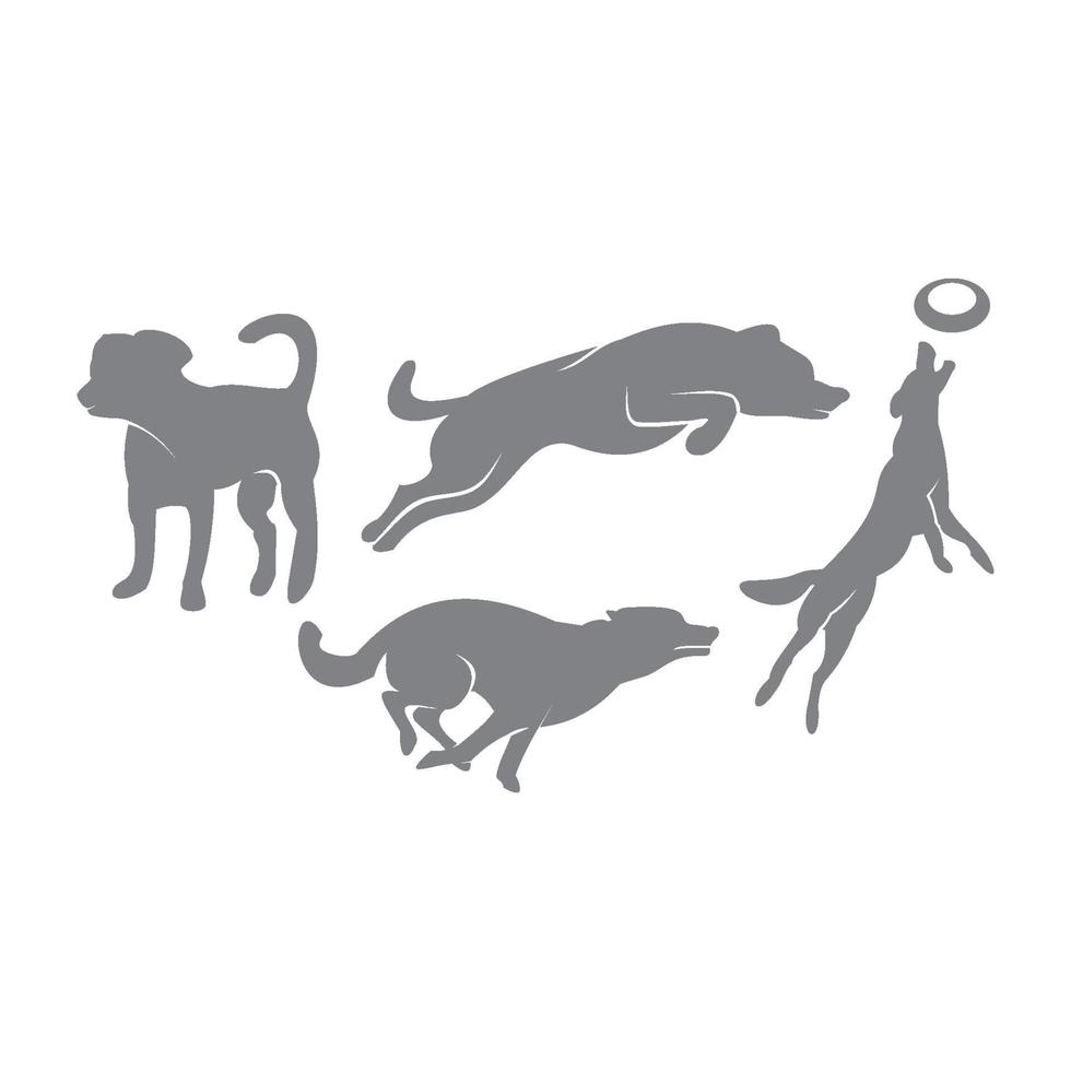 ensemble de silhouette pour animaux de compagnie chien vecteur