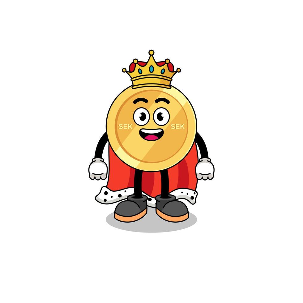 mascotte illustration de suédois couronne Roi vecteur