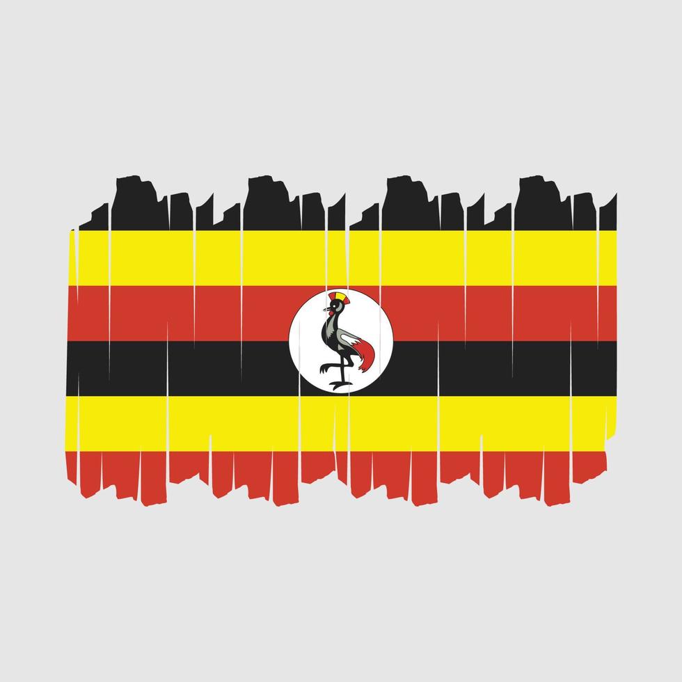 drapeau ouganda brosse illustration vectorielle vecteur