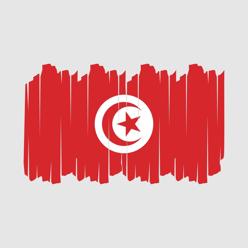 drapeau de la tunisie brosse illustration vectorielle vecteur