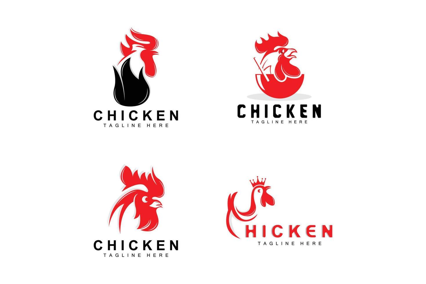 création de logo de barbecue de poulet grillé, vecteur de tête de poulet, marque de l'entreprise