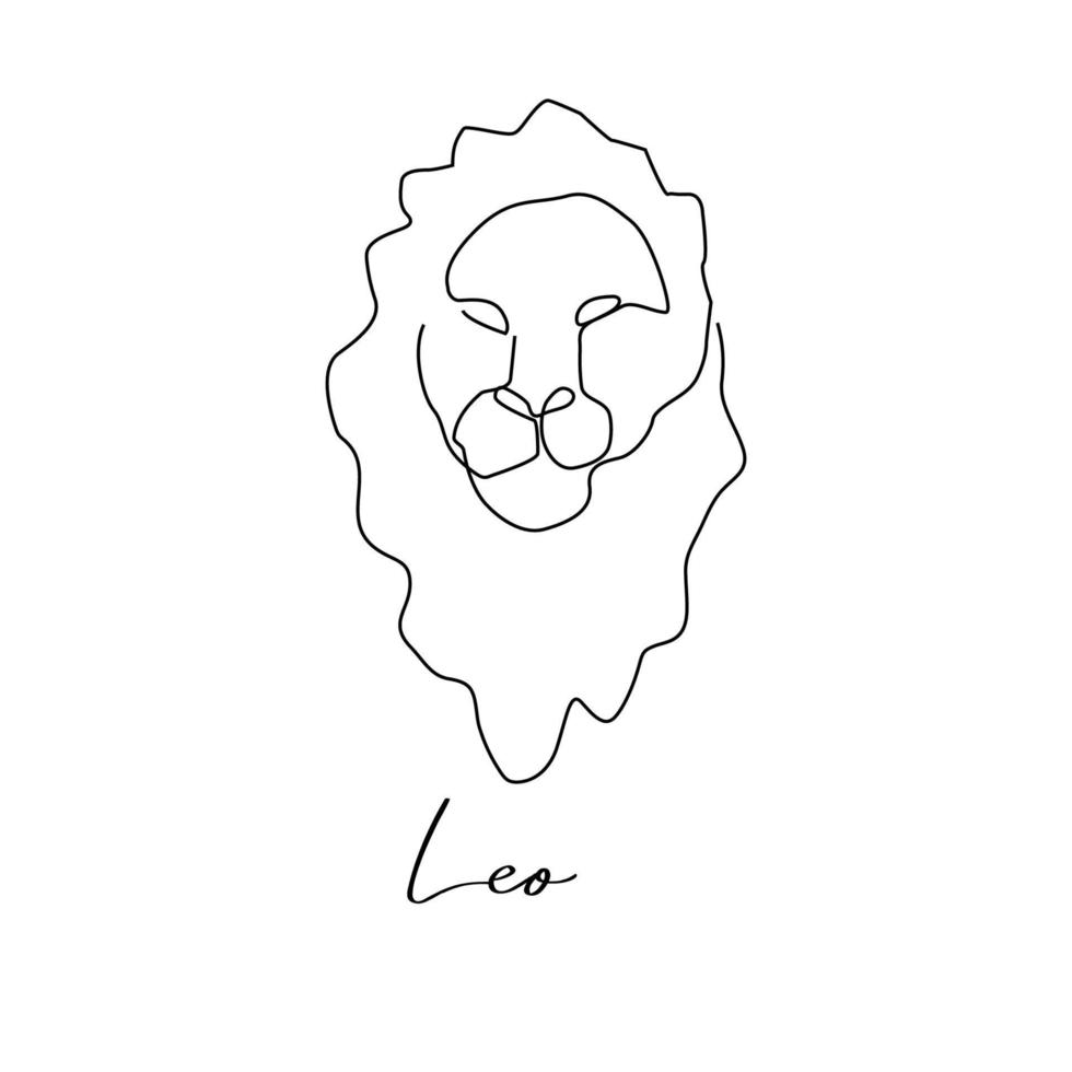 astrologie zodiaque signe Leo horoscope symbole dans ligne art style isolé sur blanc Contexte vecteur