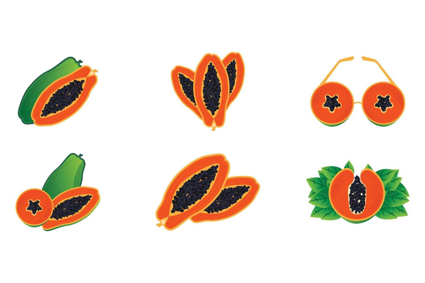 création de logo de papaye, vecteur de fruits vitaminés, icône d'illustration de marque de produits de fruits