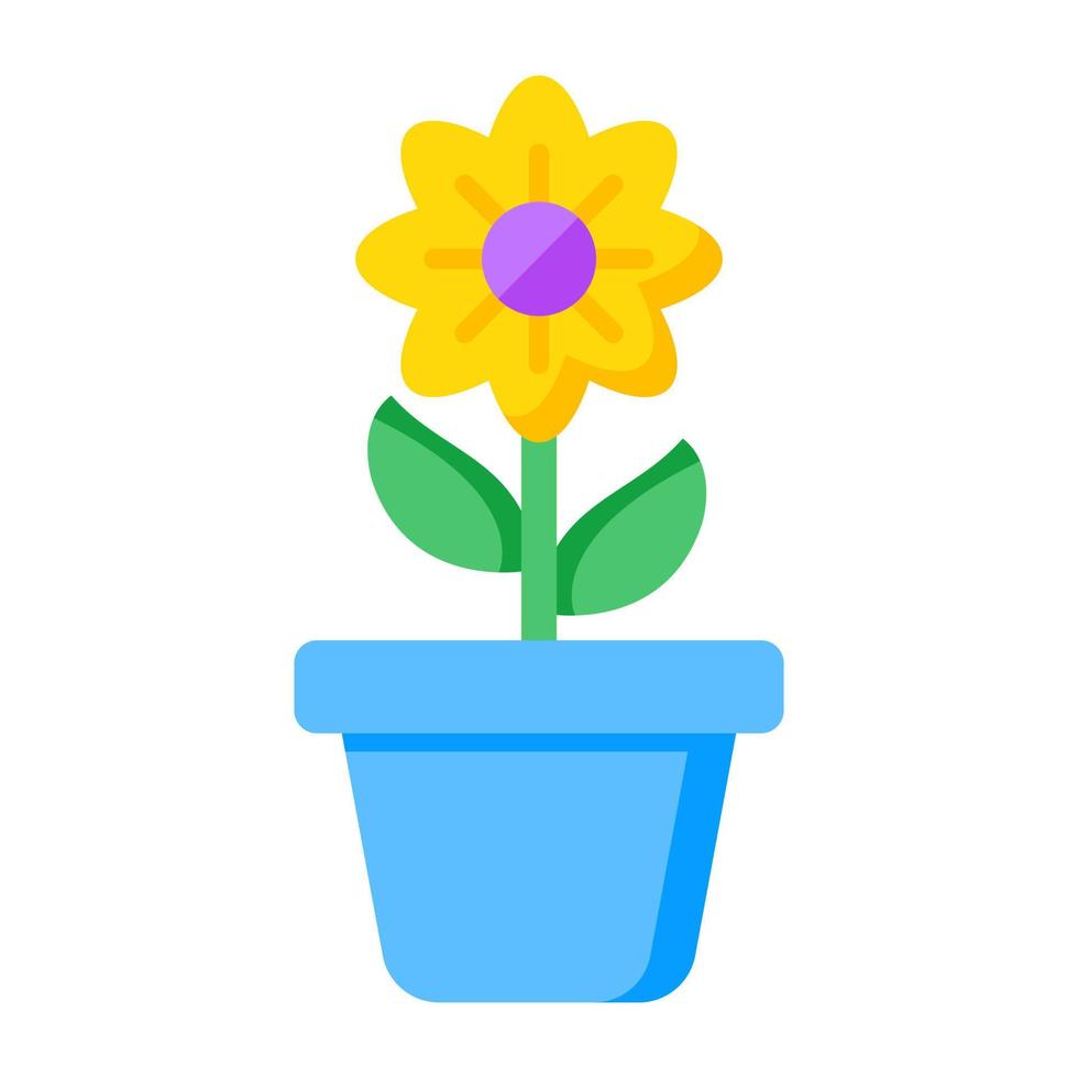 conceptualiser plat conception icône de pot de fleur vecteur