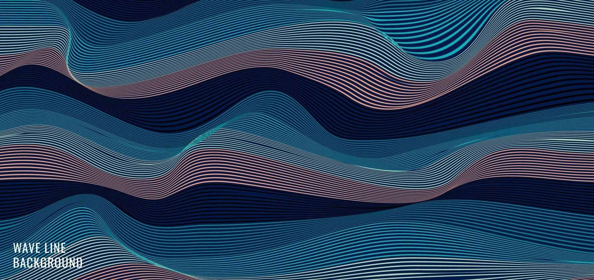 abstraites rayures ondulées bleues lignes de fond et de texture vecteur