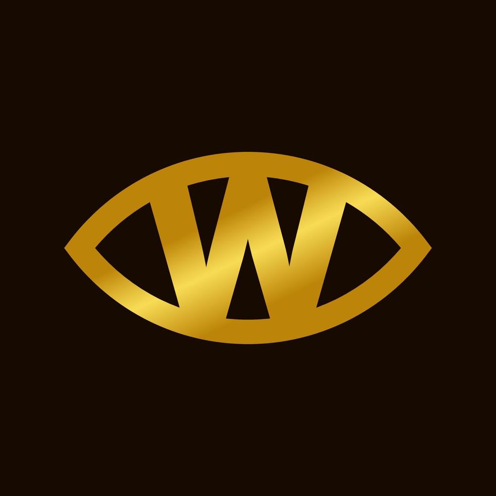 initiale w œil logo vecteur