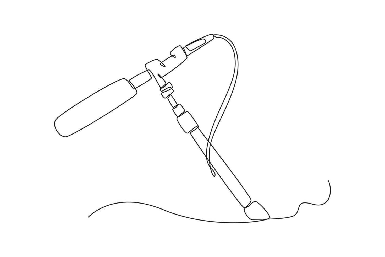 continu un ligne dessin microphone. vidéo tournage outils concept. Célibataire ligne dessiner conception vecteur graphique illustration.