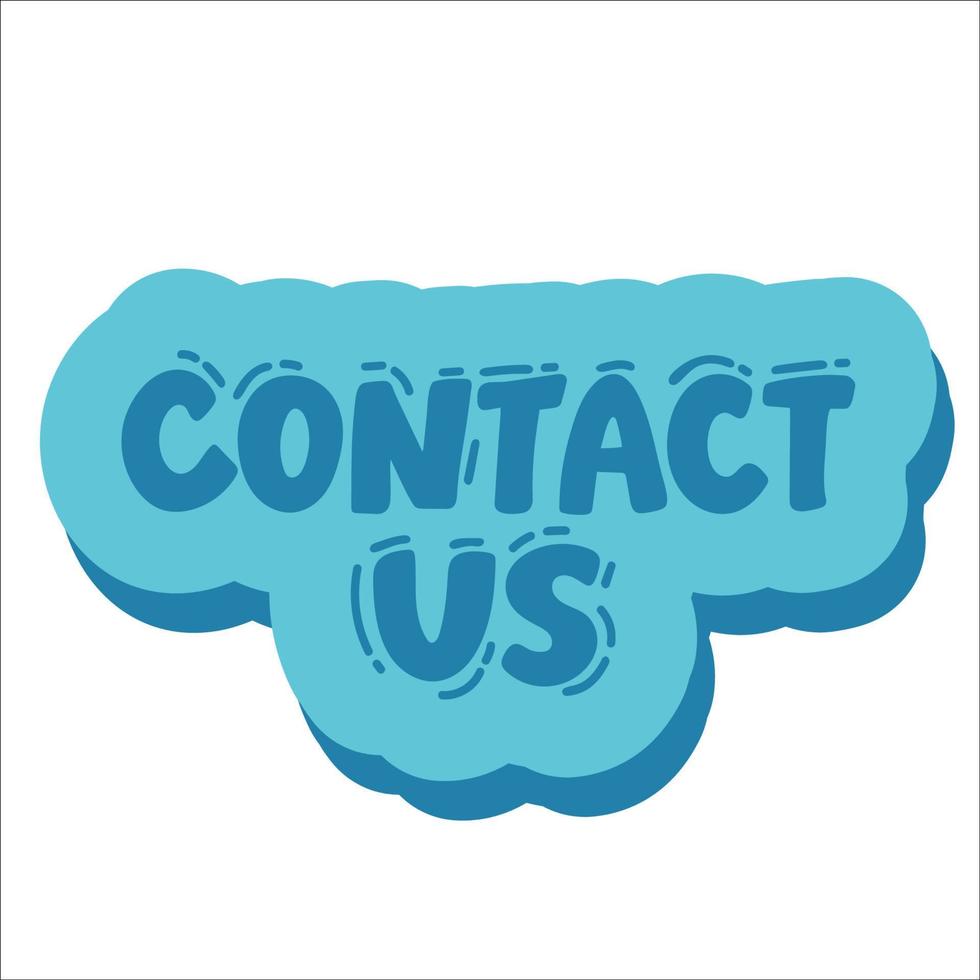 contact nous isolé sur blanche. contact nous autocollant. contact nous éplucheur. contact nous signe. vecteur