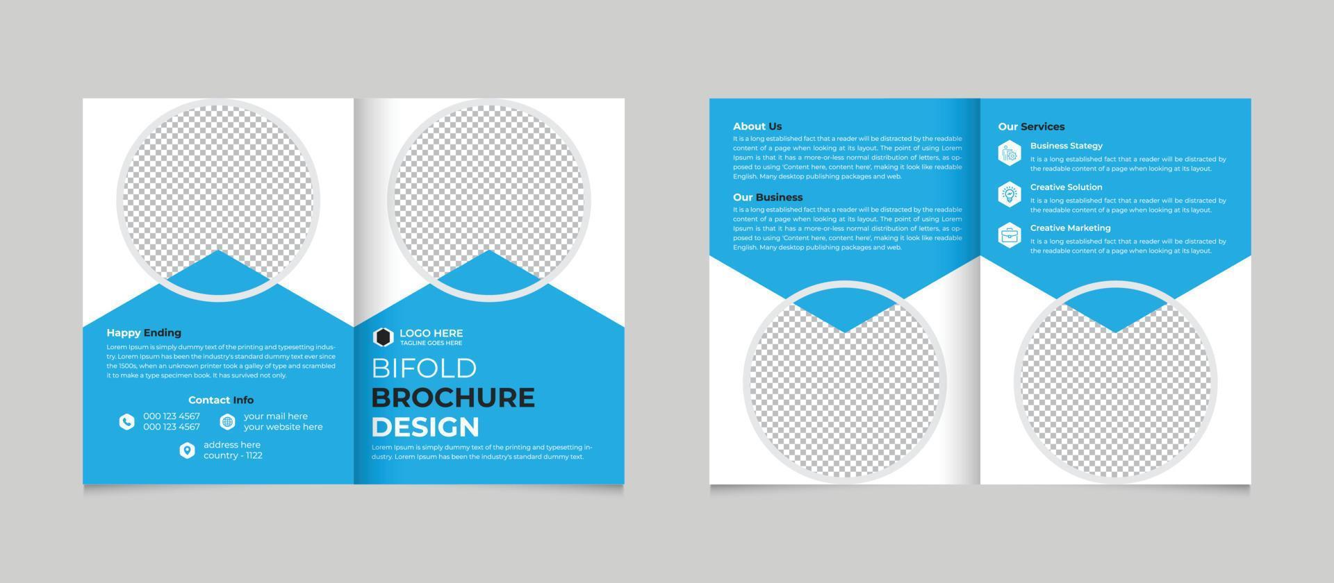 entreprise Créatif moderne affaires bifold brochure conception modèle gratuit vecteur