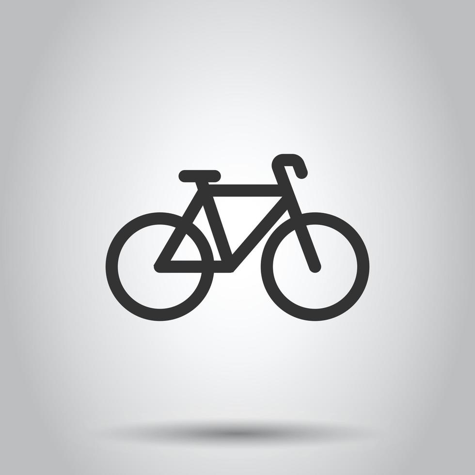 icône de vélo dans un style plat. illustration vectorielle de vélo sur fond blanc isolé. concept d'entreprise de voyage à vélo. vecteur