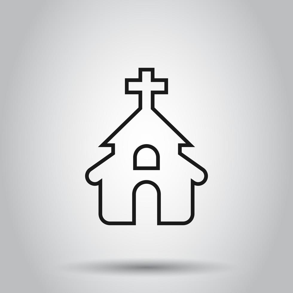 église icône dans plat style. chapelle vecteur illustration sur isolé Contexte. religieux bâtiment affaires concept.