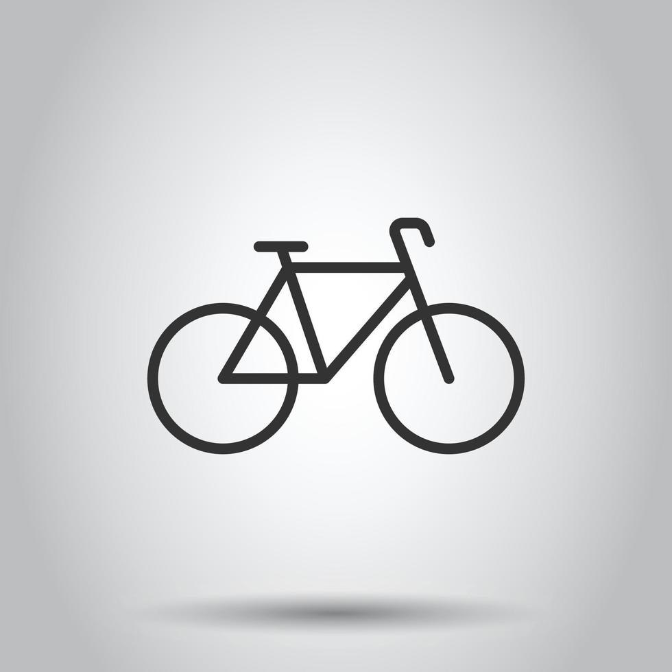 icône de vélo dans un style plat. illustration vectorielle de vélo sur fond blanc isolé. concept d'entreprise de voyage à vélo. vecteur