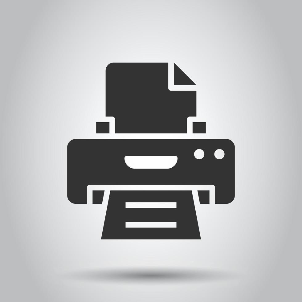 icône d'imprimante de bureau dans un style plat. illustration vectorielle de fax sur fond blanc isolé. concept d'entreprise d'impression de texte. vecteur