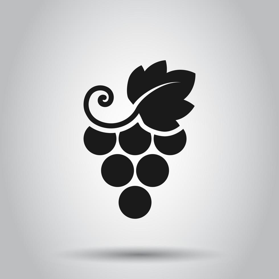 grain de raisin des fruits signe icône dans plat style. vigne vecteur illustration sur isolé Contexte. du vin les raisins affaires concept.