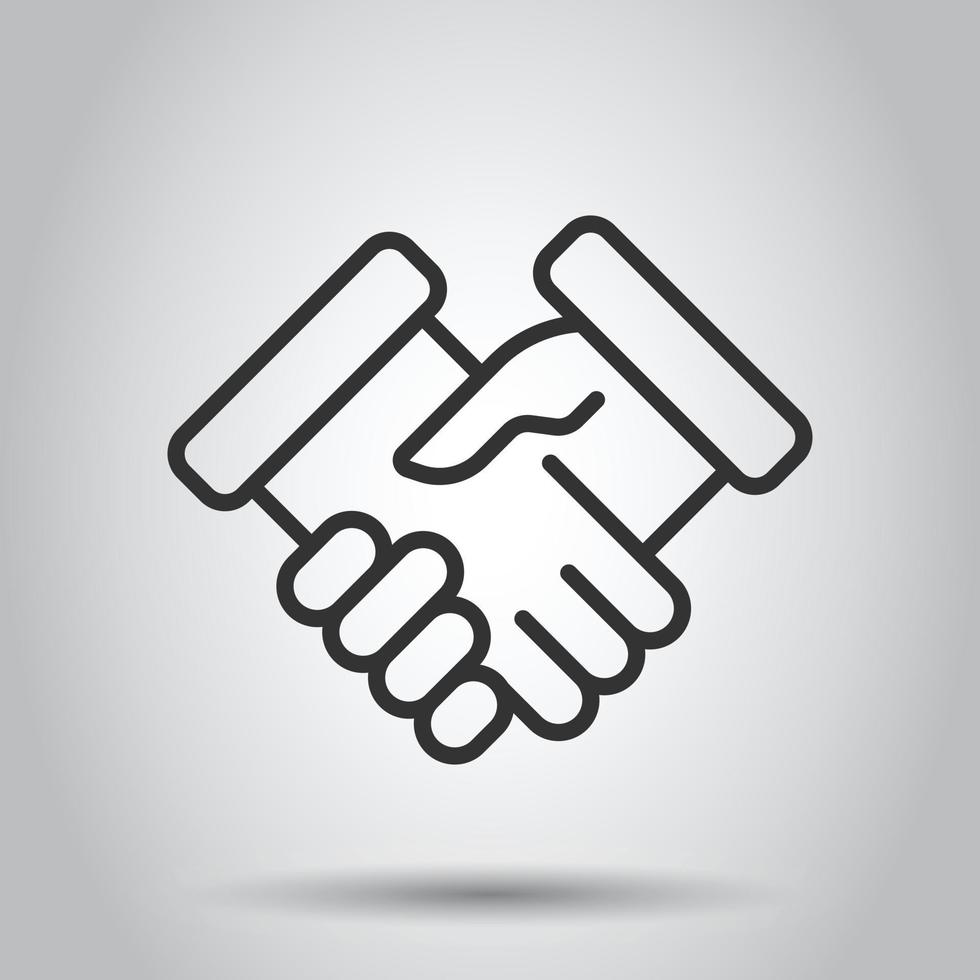 icône de poignée de main dans un style plat. illustration vectorielle de partenariat deal sur fond blanc isolé. concept d'entreprise d'accord. vecteur