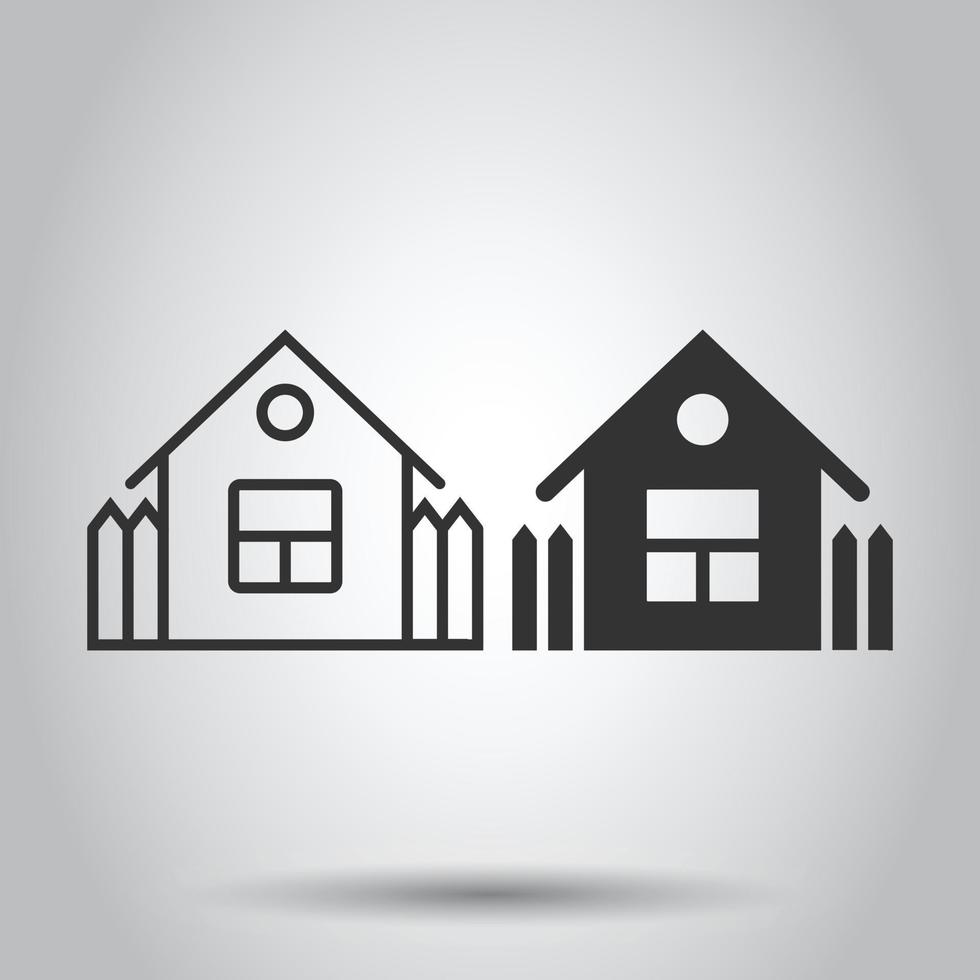 icône de bâtiment dans un style plat. illustration vectorielle maison sur fond blanc isolé. concept d'entreprise de maison. vecteur