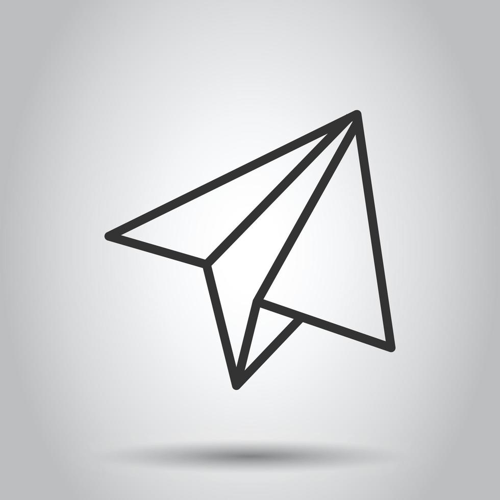icône d'avion en papier dans un style plat. illustration vectorielle de message envoyé sur fond blanc isolé. concept d'entreprise de sms aériens. vecteur