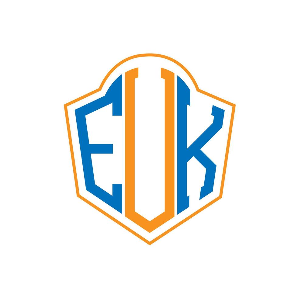 euk abstrait monogramme bouclier logo conception sur blanc Contexte. euk Créatif initiales lettre logo. vecteur