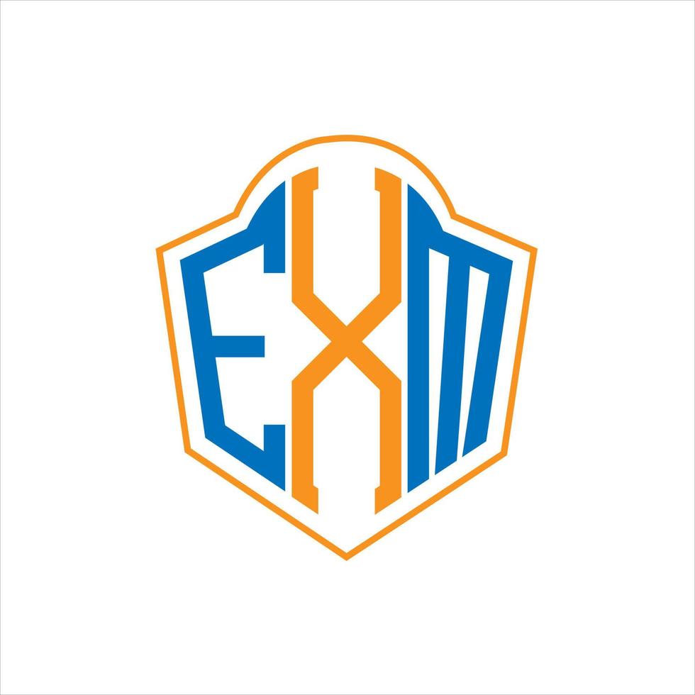 exm abstrait monogramme bouclier logo conception sur blanc Contexte. exm Créatif initiales lettre logo. vecteur