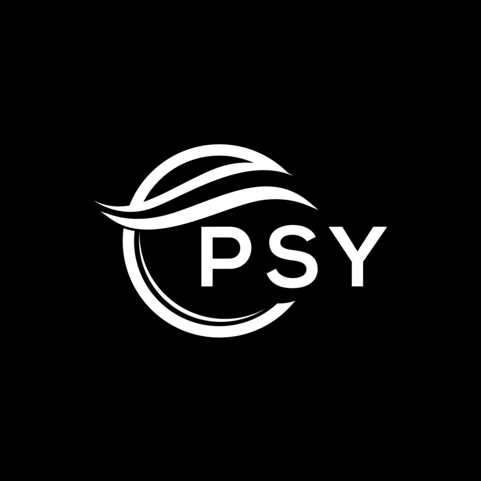 psy lettre logo conception sur noir Contexte. psy Créatif cercle logo. psy initiales lettre logo concept. psy lettre conception. vecteur