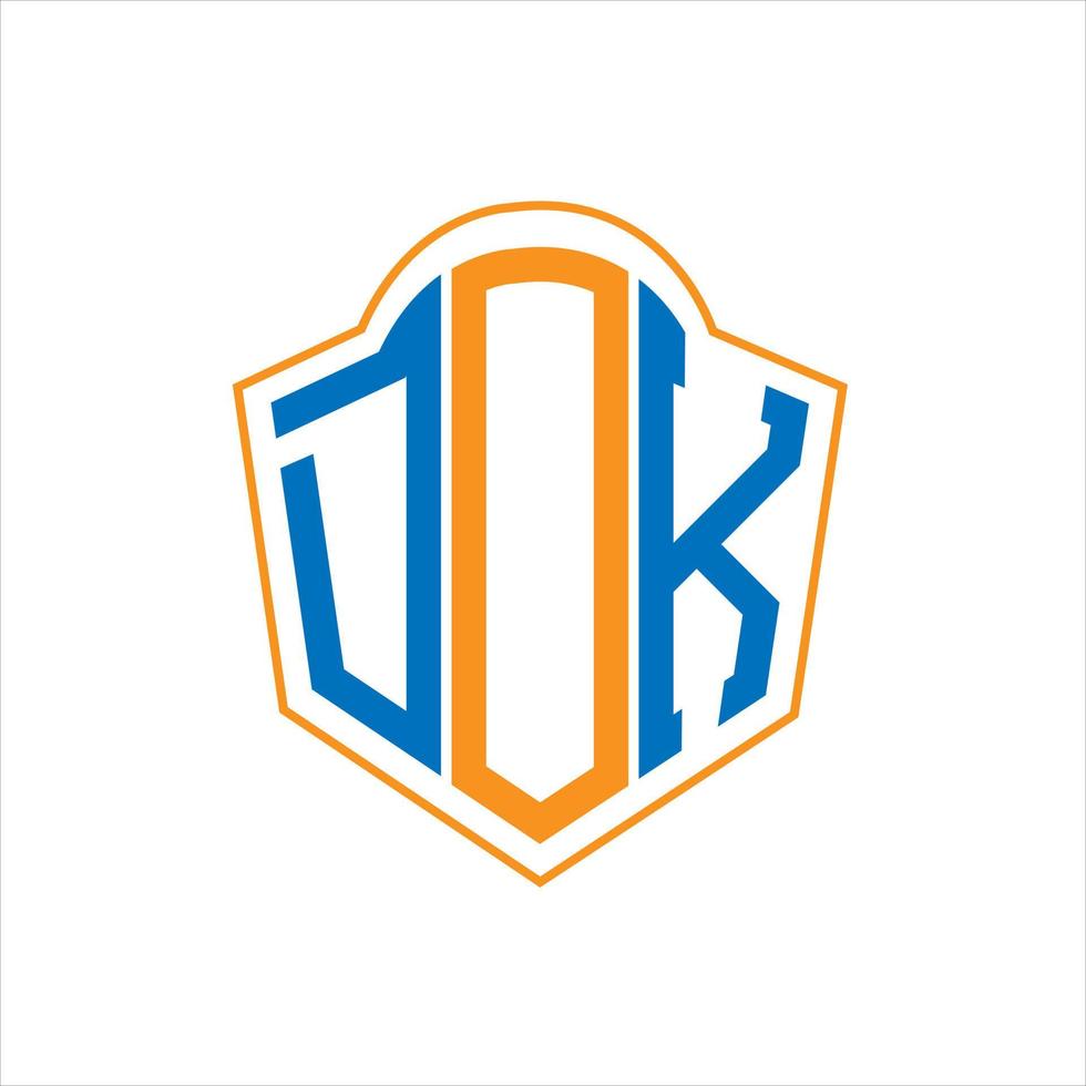 dok abstrait monogramme bouclier logo conception sur blanc Contexte. dok Créatif initiales lettre logo. vecteur