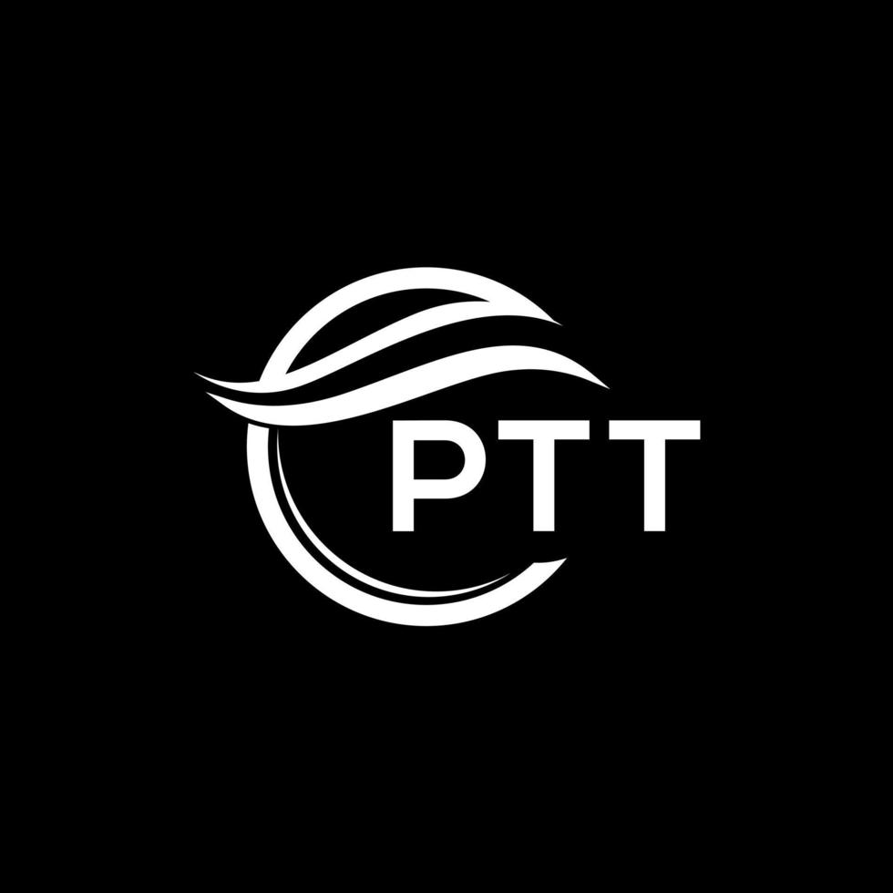 ptt lettre logo conception sur noir Contexte. ptt Créatif cercle logo. ptt initiales lettre logo concept. ptt lettre conception. vecteur