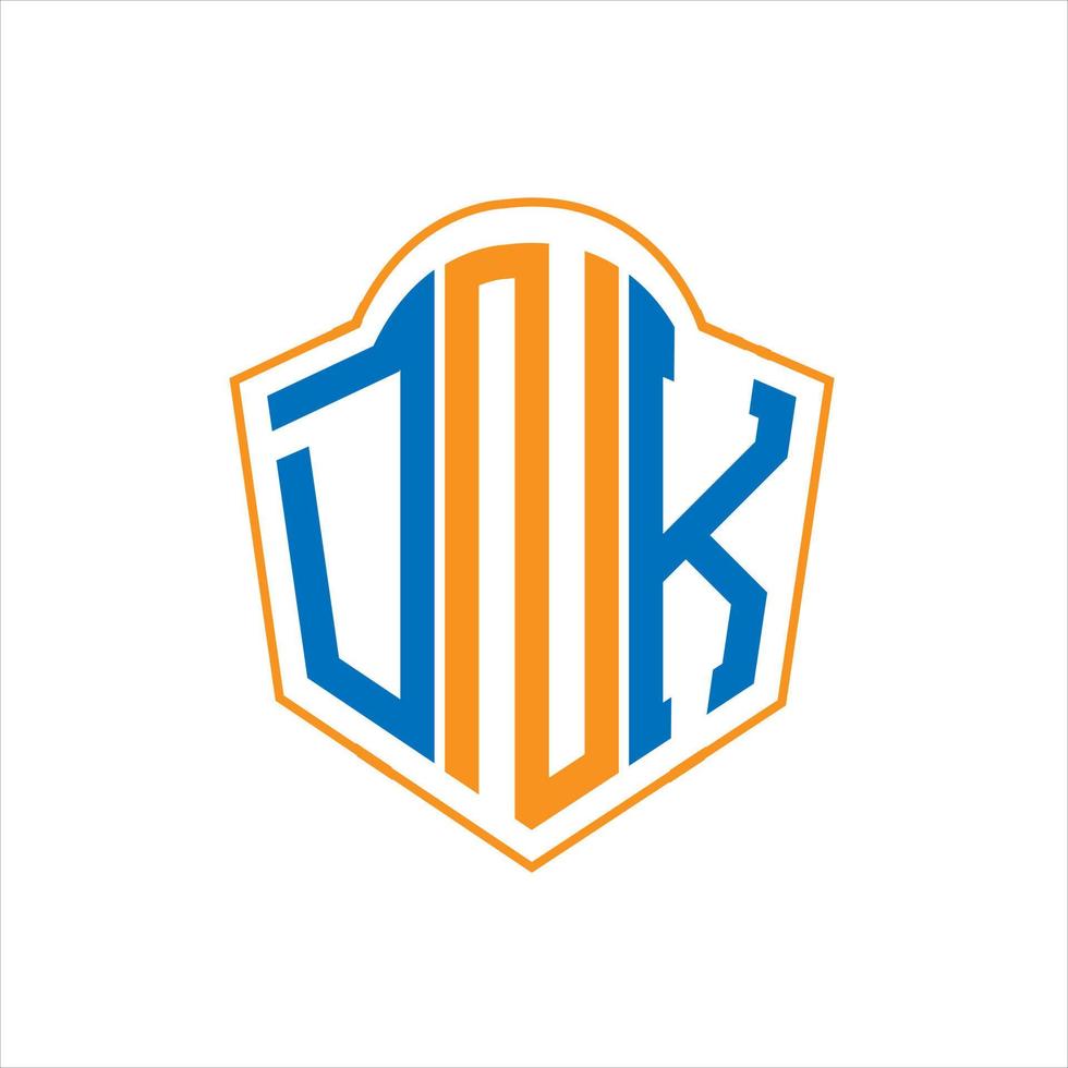 dnk abstrait monogramme bouclier logo conception sur blanc Contexte. dnk Créatif initiales lettre logo. vecteur