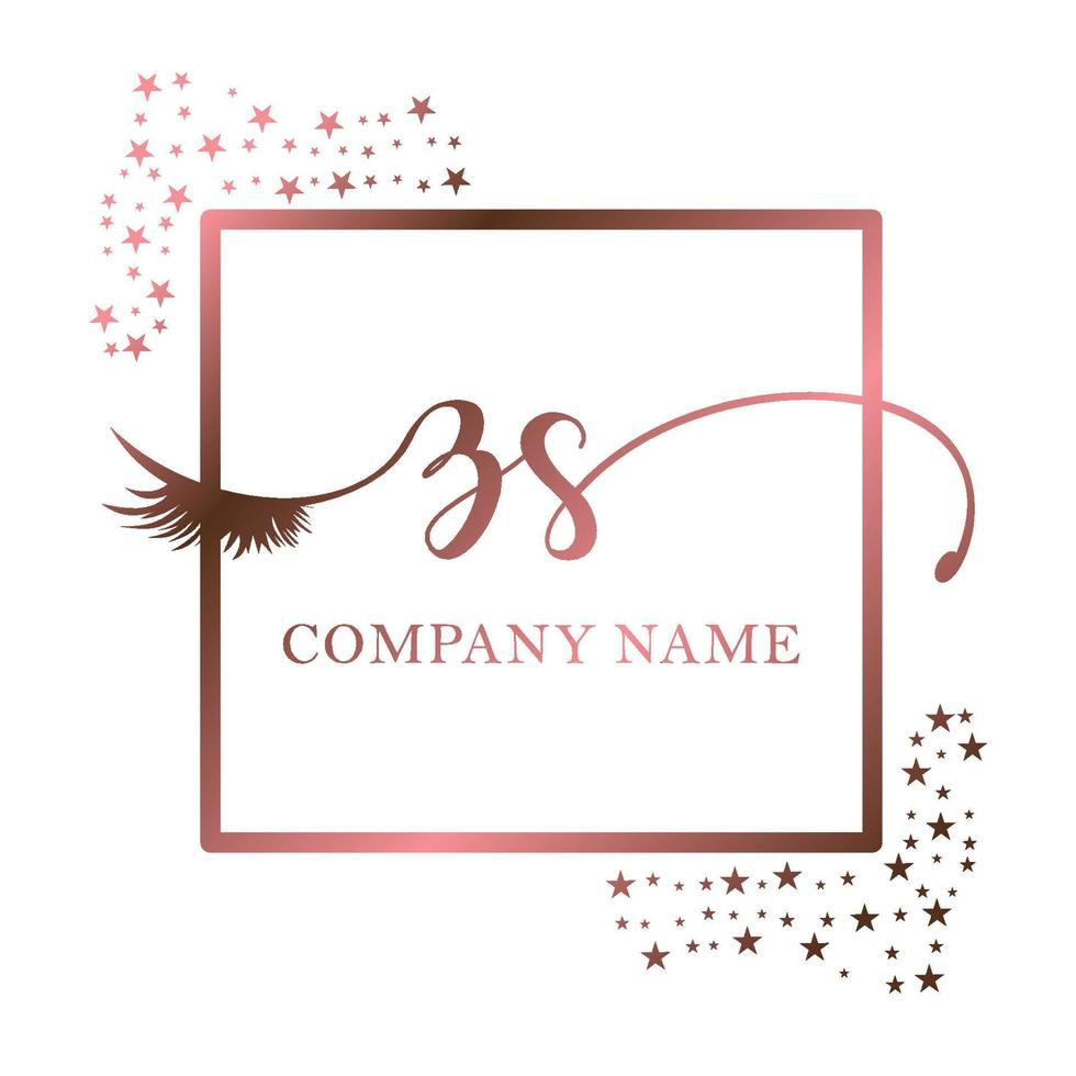 initiale logo zs écriture femmes cil maquillage cosmétique mariage moderne prime vecteur