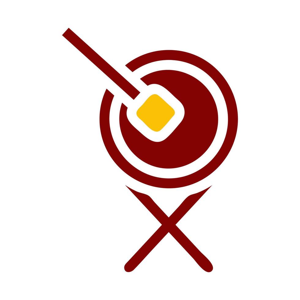 bedug tambour icône bichromie rouge Jaune style Ramadan illustration vecteur élément et symbole parfait.