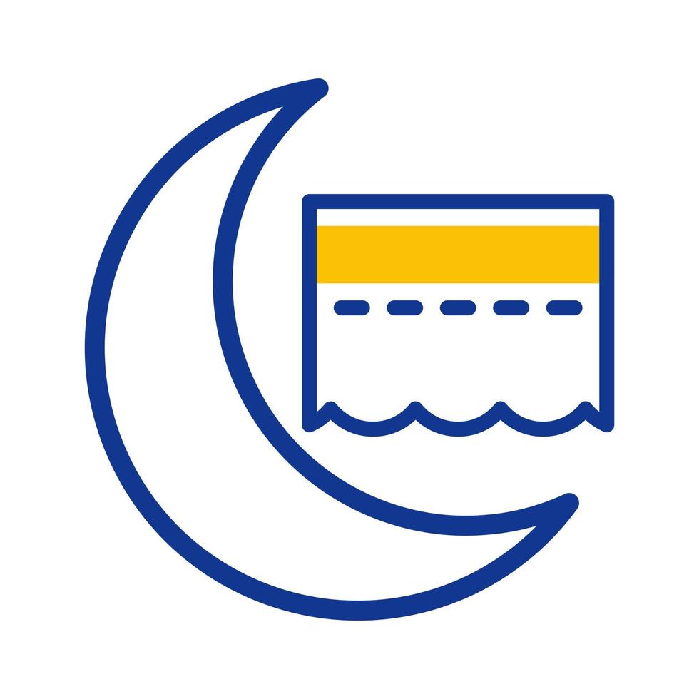 kaaba icône bichromie bleu Jaune style Ramadan illustration vecteur élément et symbole parfait.