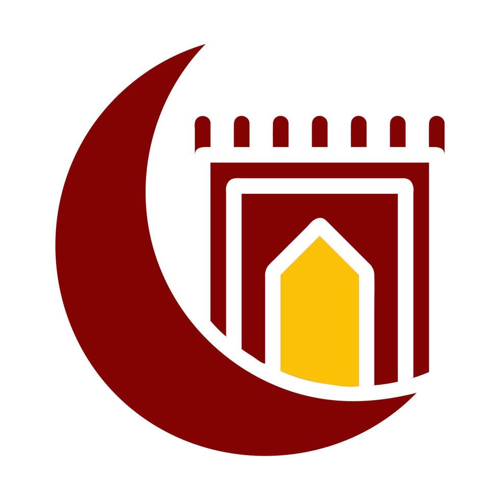 couverture icône bichromie rouge Jaune style Ramadan illustration vecteur élément et symbole parfait.