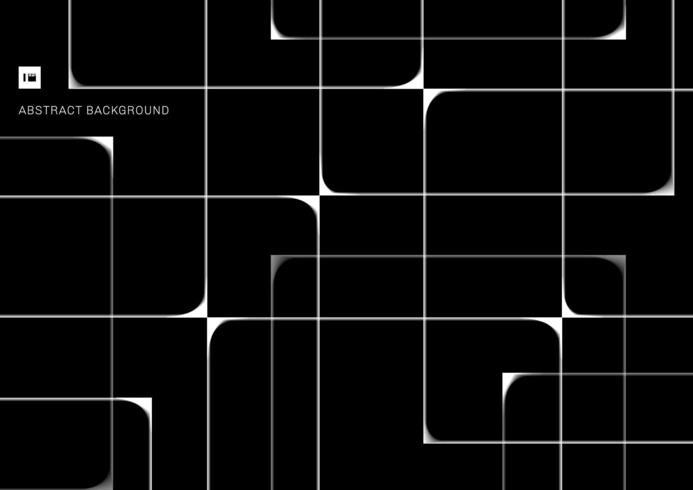 motif abstrait blanc se croisant les lignes géométriques se chevauchant sur fond noir vecteur