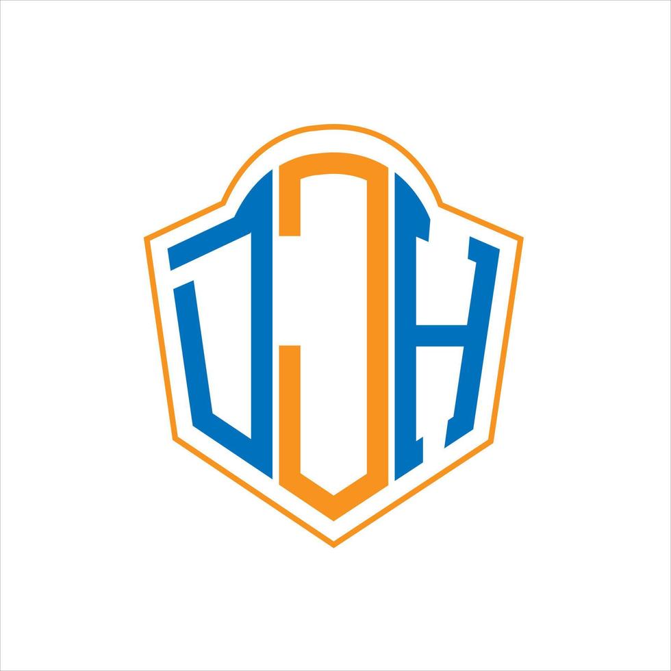 djh abstrait monogramme bouclier logo conception sur blanc Contexte. djh Créatif initiales lettre logo. vecteur