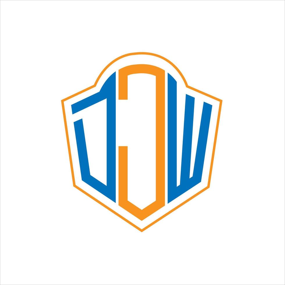 DJW abstrait monogramme bouclier logo conception sur blanc Contexte. DJW Créatif initiales lettre logo. vecteur
