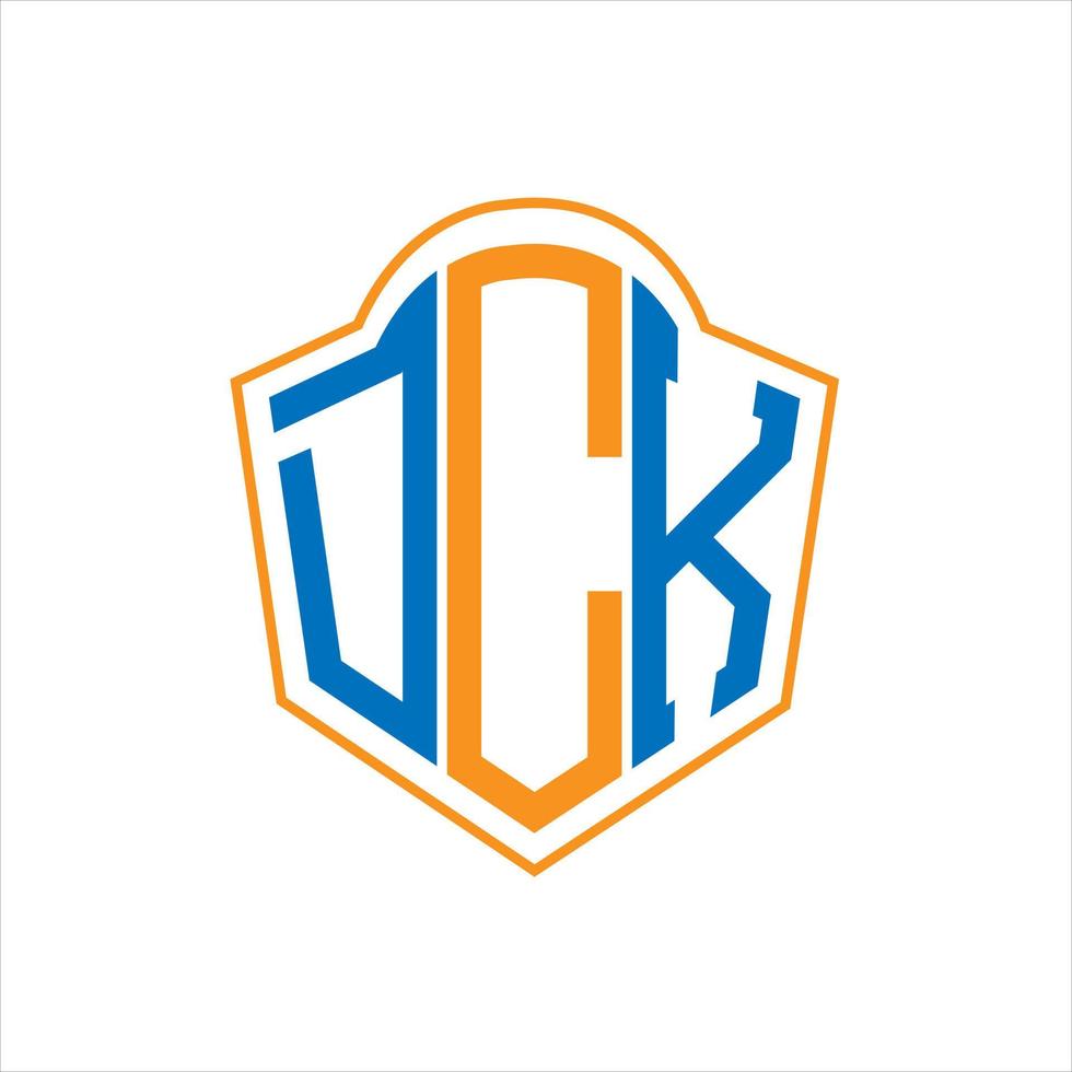 dck abstrait monogramme bouclier logo conception sur blanc Contexte. dck Créatif initiales lettre logo. vecteur